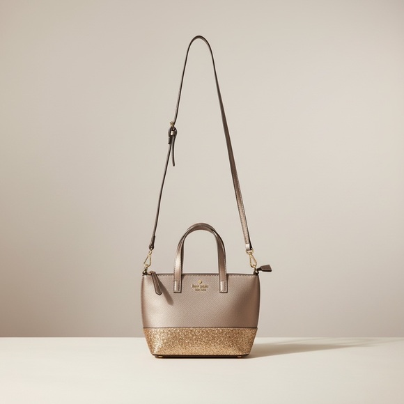 kate spade Handbags - kate spade Metallic Taupe Crossbody with Gold Glitter Base